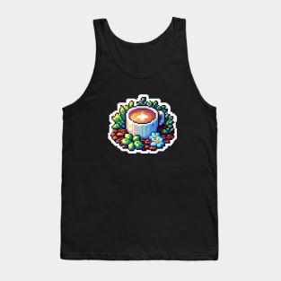 Coffee Vintage Bean Pixel Art Retro Food Since Tank Top